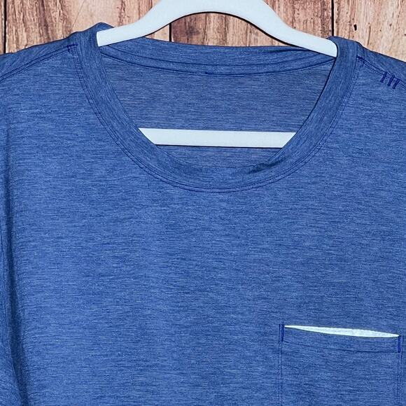 Lululemon Technical Long Sleeve Pocket Crew Neck Tee Blue Mens Size XXL Techwear - Picture 2 of 7